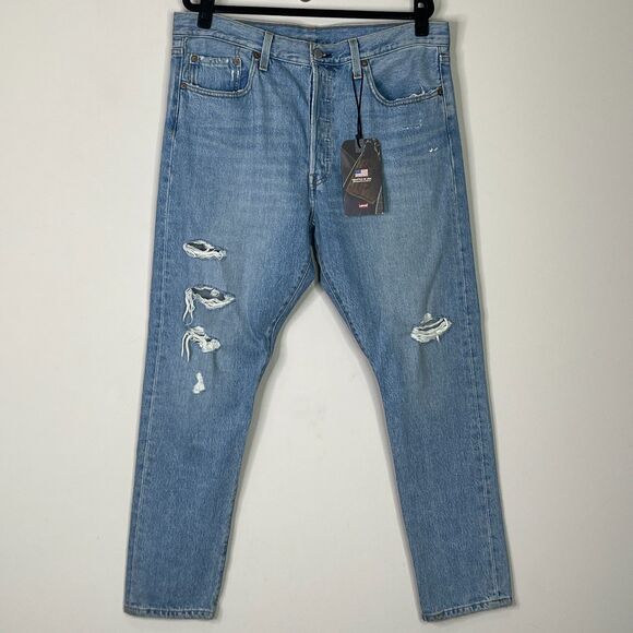 New Levi's 501 Skinny Ripped Big E High Rise Jeans Women's Size 32 x 28 - Picture 12 of 12